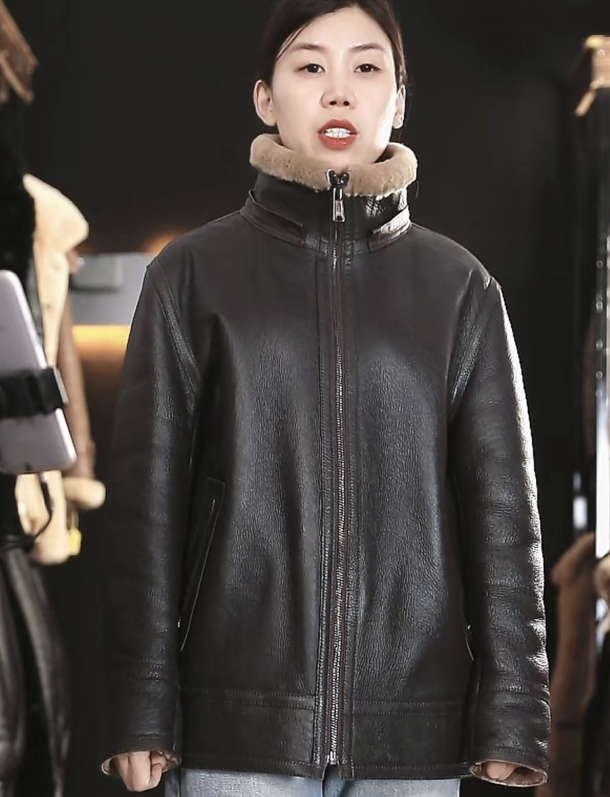 反季福利特价进口皮毛一体男皮衣外套绵羊皮