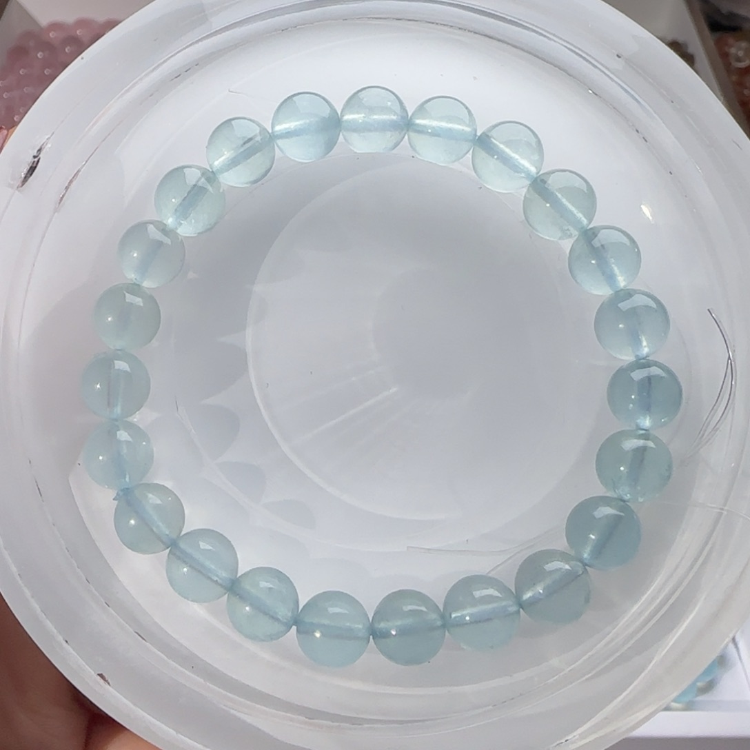 水晶手链未镶嵌土*海蓝宝8mm