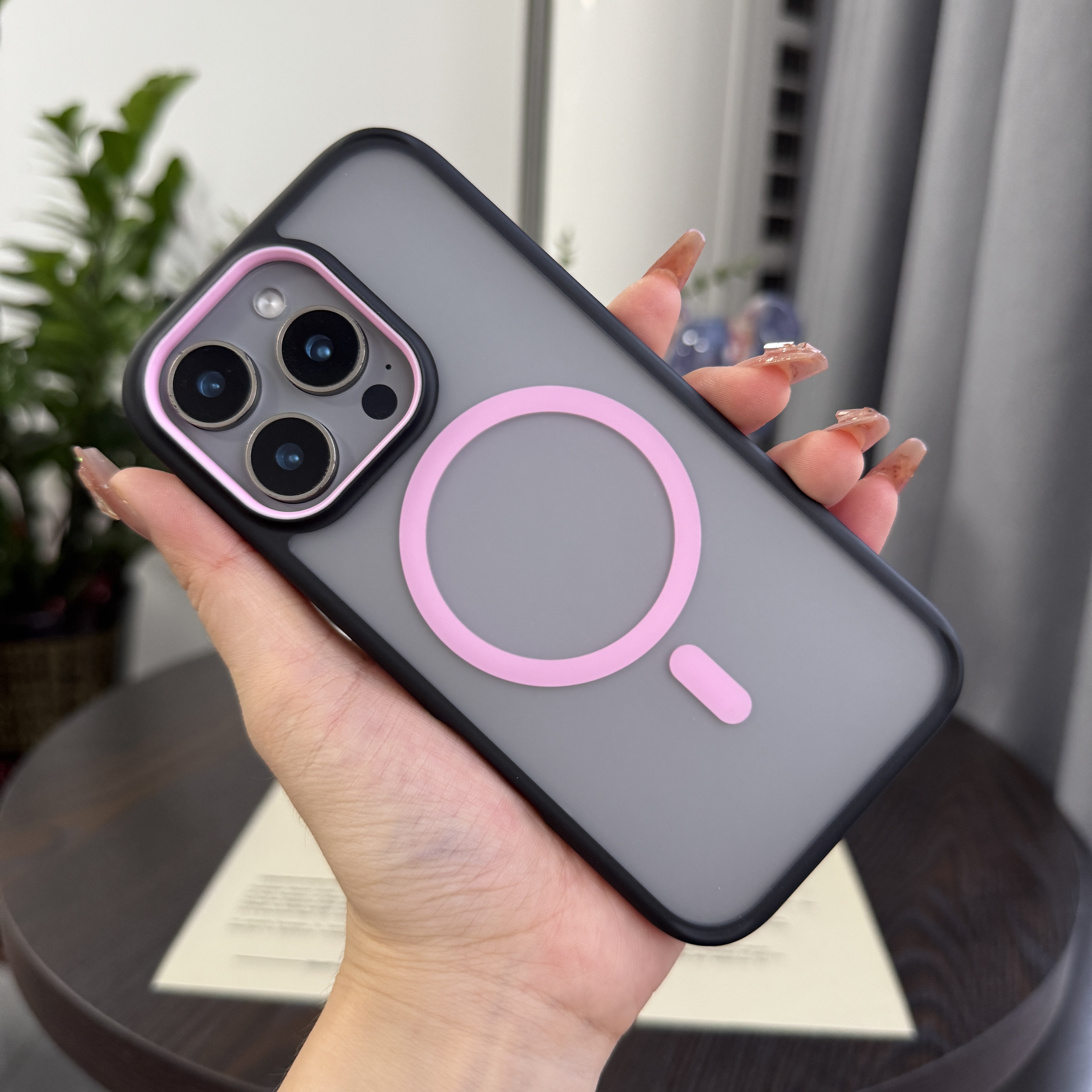 小贝壳•肤感防撞条防摔手机创意简约双色磨砂手机壳半透明手机壳