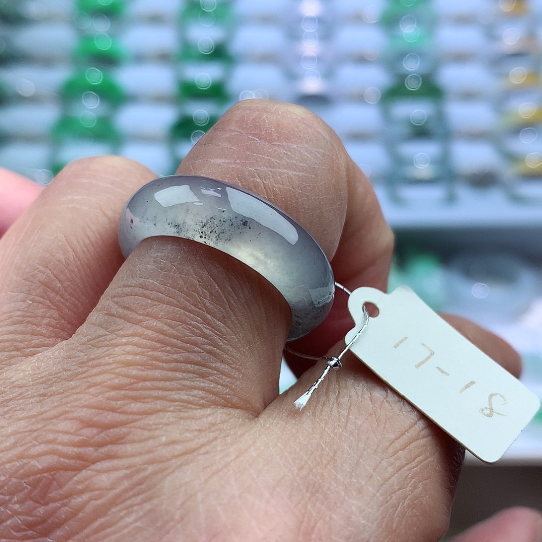 未镶嵌戒指翡翠17-18号