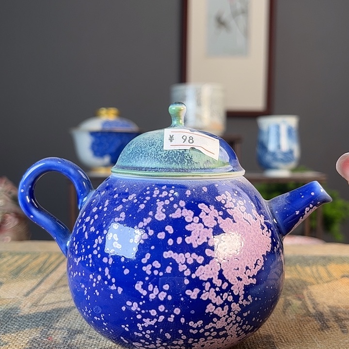 摆件义发四个景德柴烧茶杯多人
