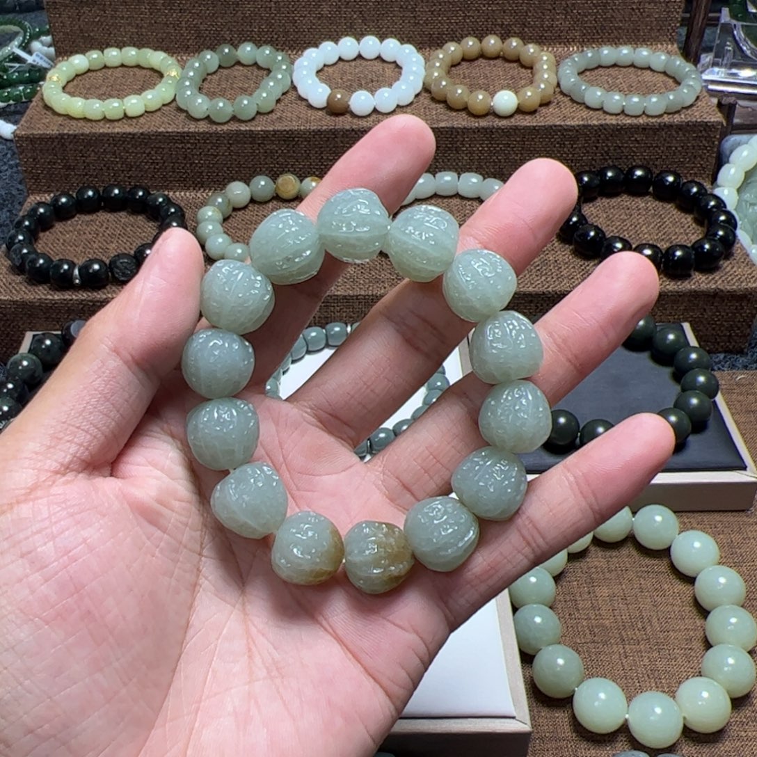 手链未镶嵌和田玉（糖玉）