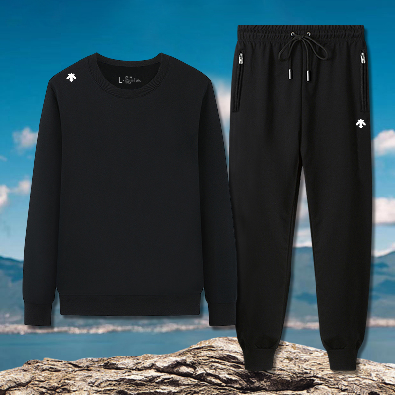 卫衣卫裤男士套装秋款2025年百搭印花潮流休闲运动服中青年两件套