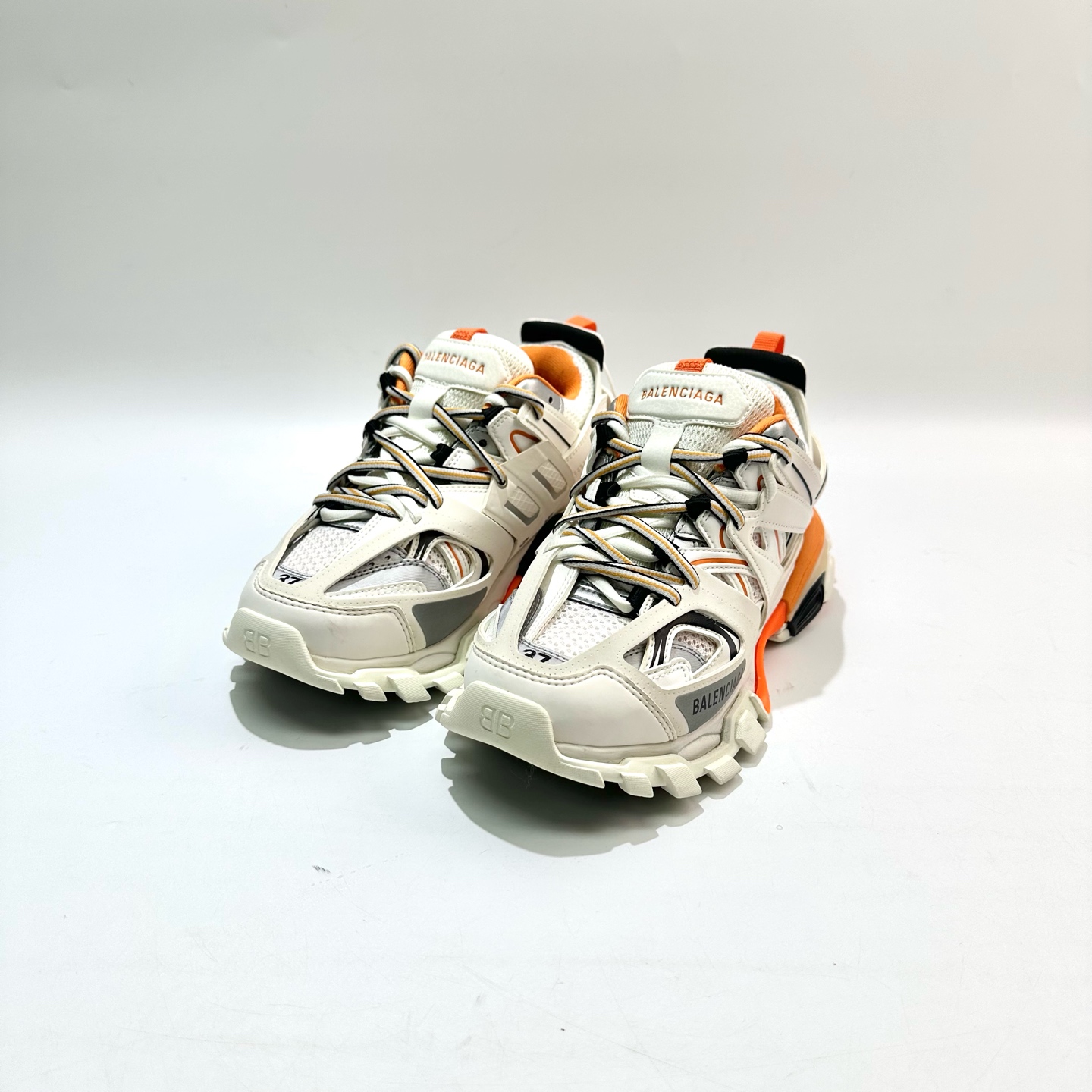 99新 Balenciaga/巴黎世家 37码 白橙Track1.0老爹鞋 SY0827