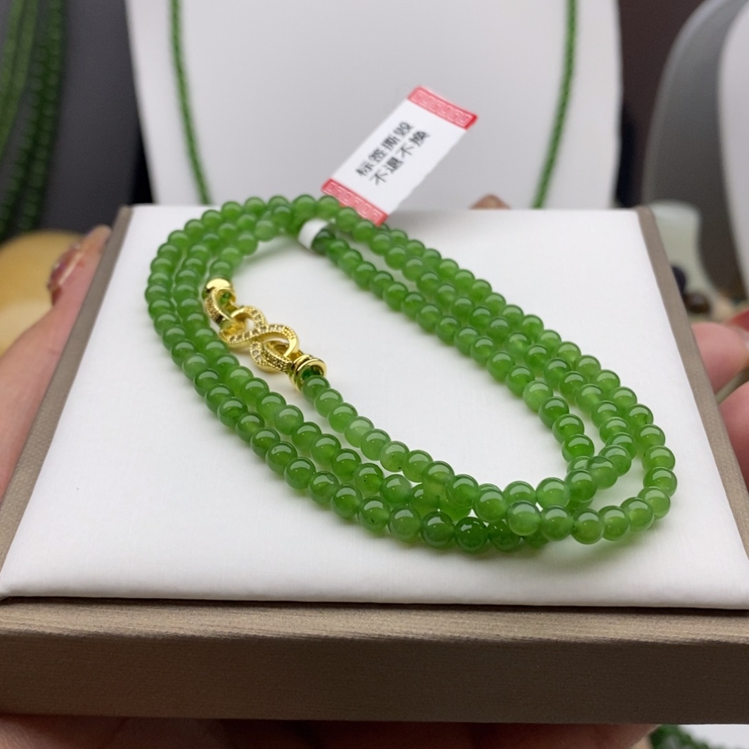 和田玉（碧玉）颈饰未镶嵌真***闹4