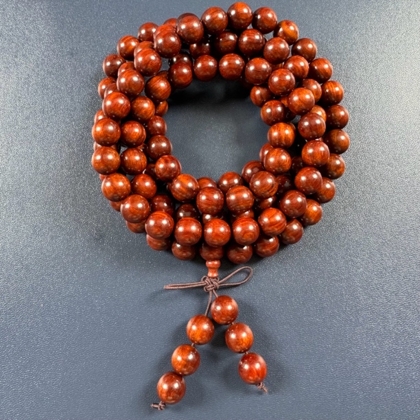 印度小叶紫檀1.2鸡血红多圈手串