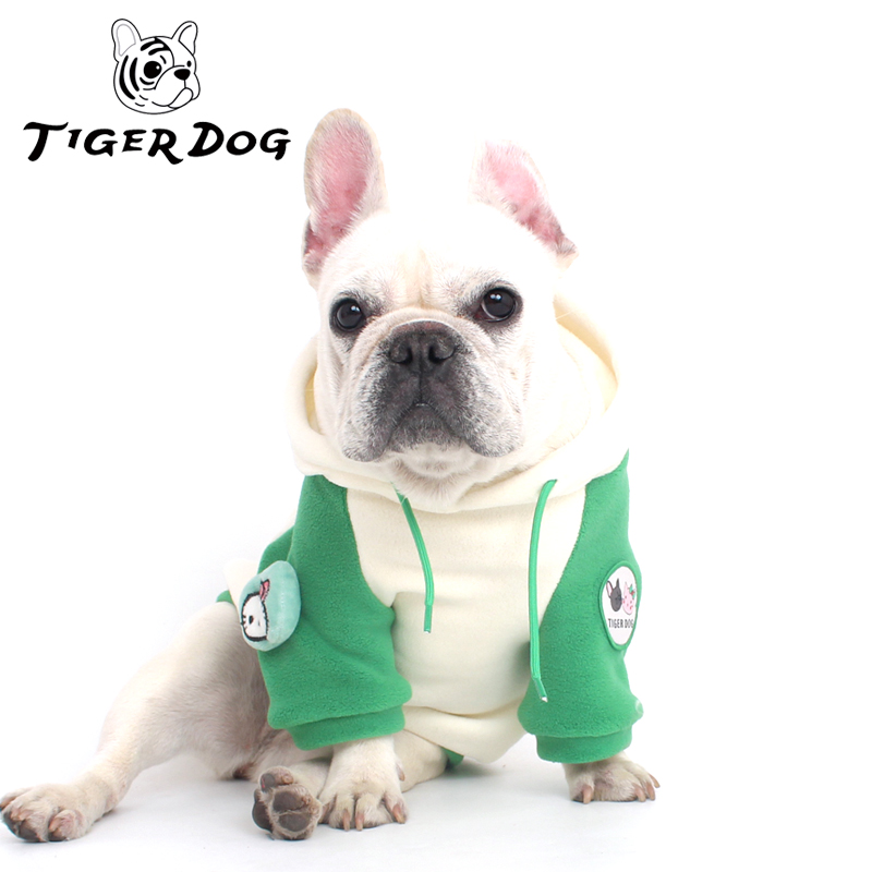 TIGERDOG小狗法斗巴哥胖狗胖猫卫衣加厚双面奥粒绒运动学院风服装