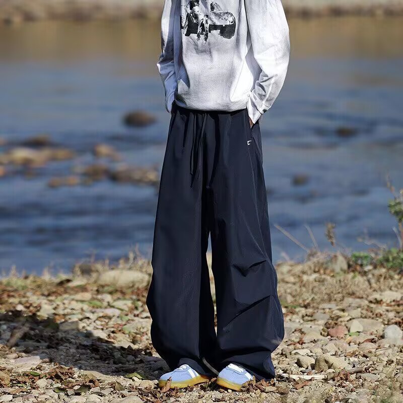 冲锋裤男女秋2025新款速干伞兵裤美式cleanfit裤子直筒宽松弯刀裤