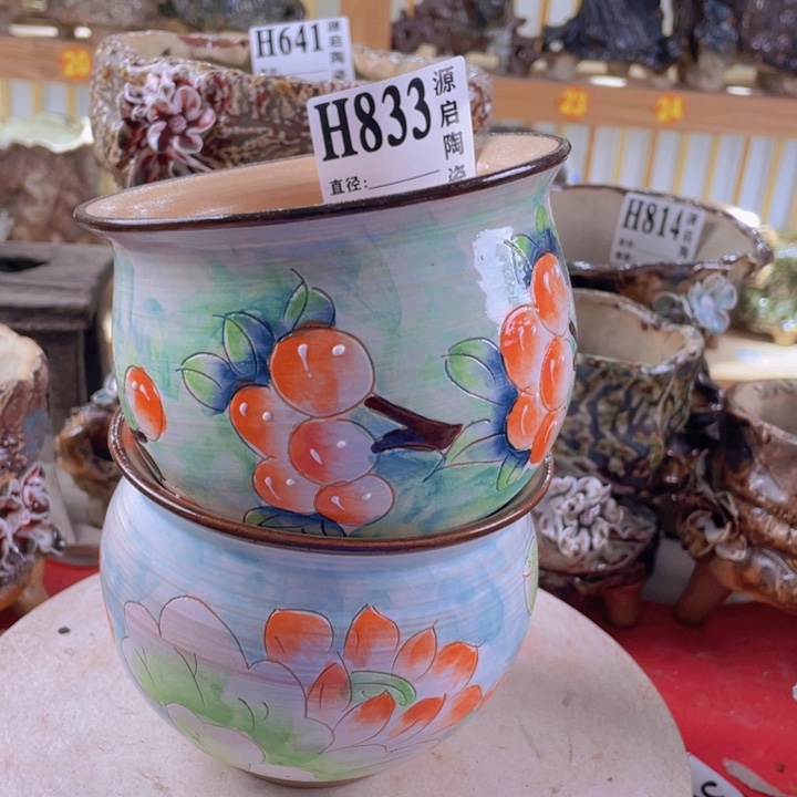 紫砂花盆景德镇陶瓷833