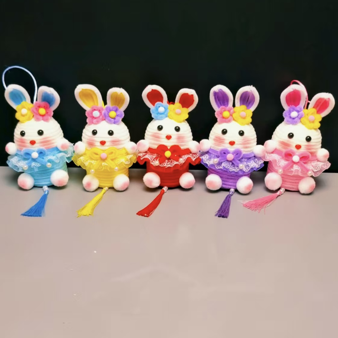 【迎春手工】贵妃兔子灯材料包 夜摊摆摊神器花灯扭扭棒材料包diy