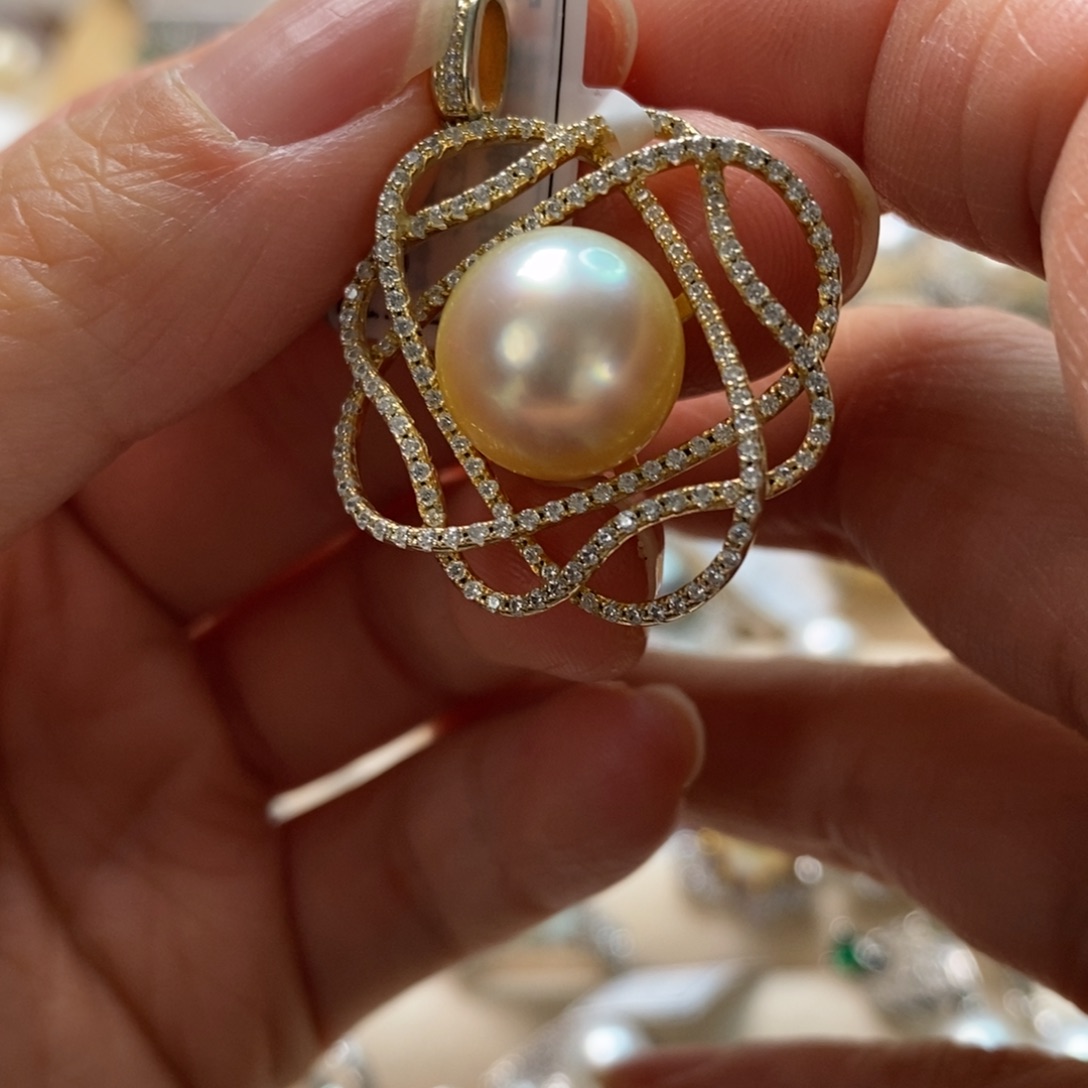 海水珍珠颈饰银S925镶嵌