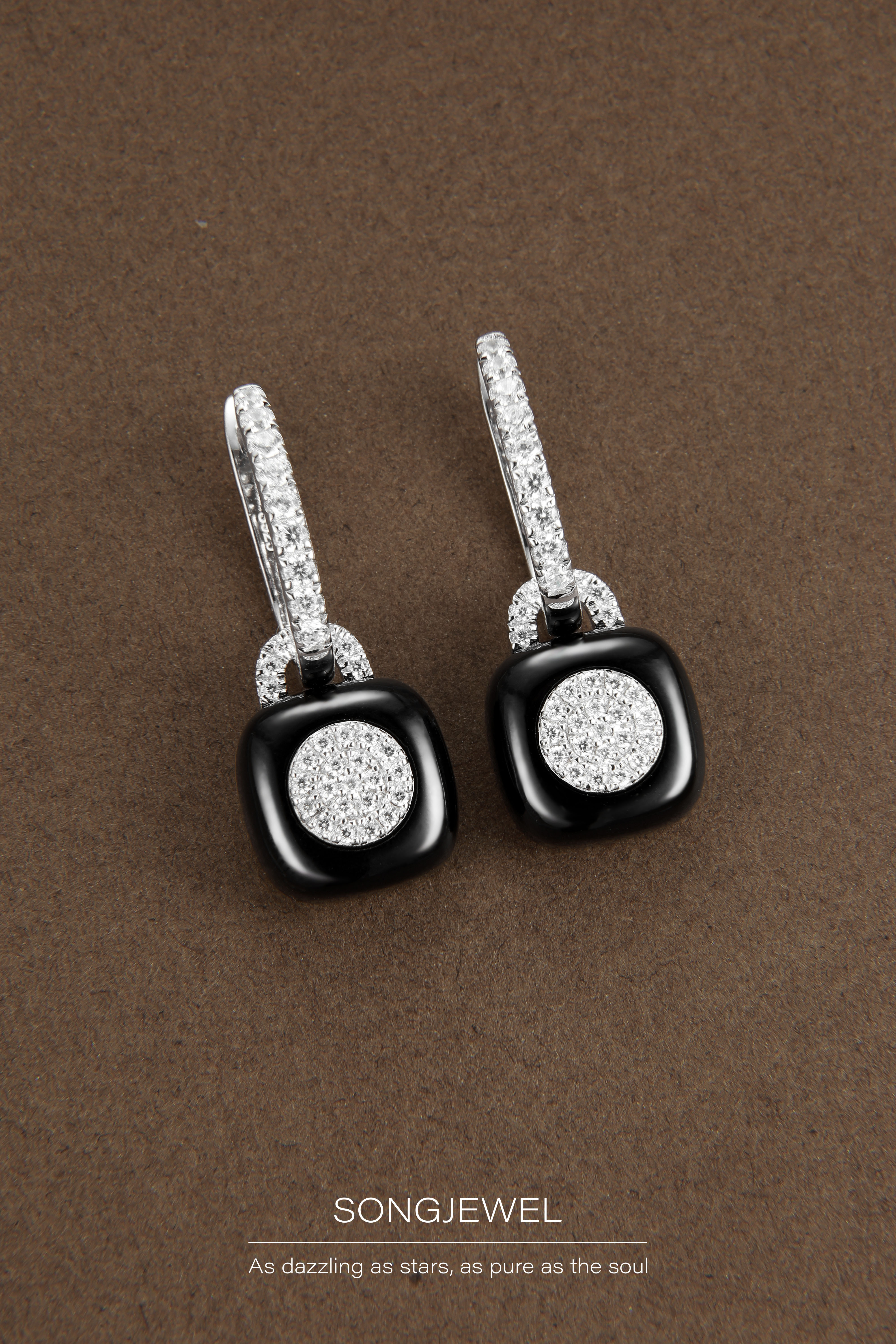 【小黑方】黑玛瑙耳饰 一款多用小香风