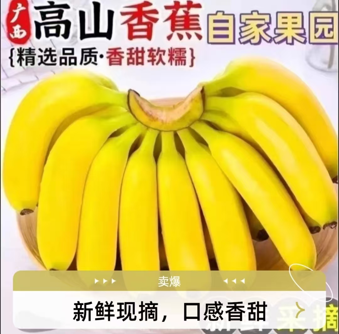 广西产地直发高山甜香蕉新鲜当季自然成熟清甜软