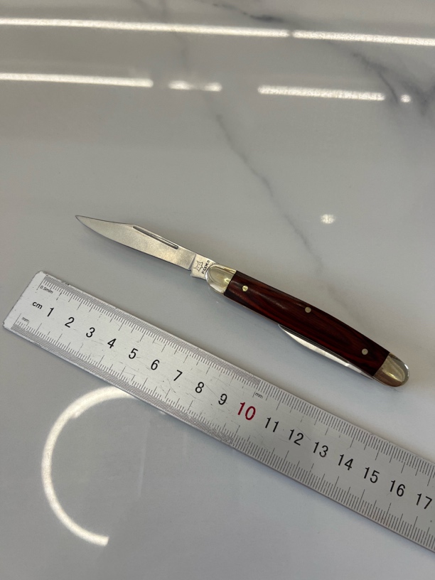 外贸库存 浮狸木柄无锁折叠家用水果刀