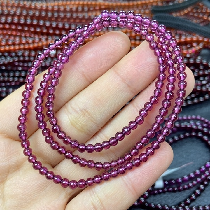 石榴石手链未镶嵌3.6mm