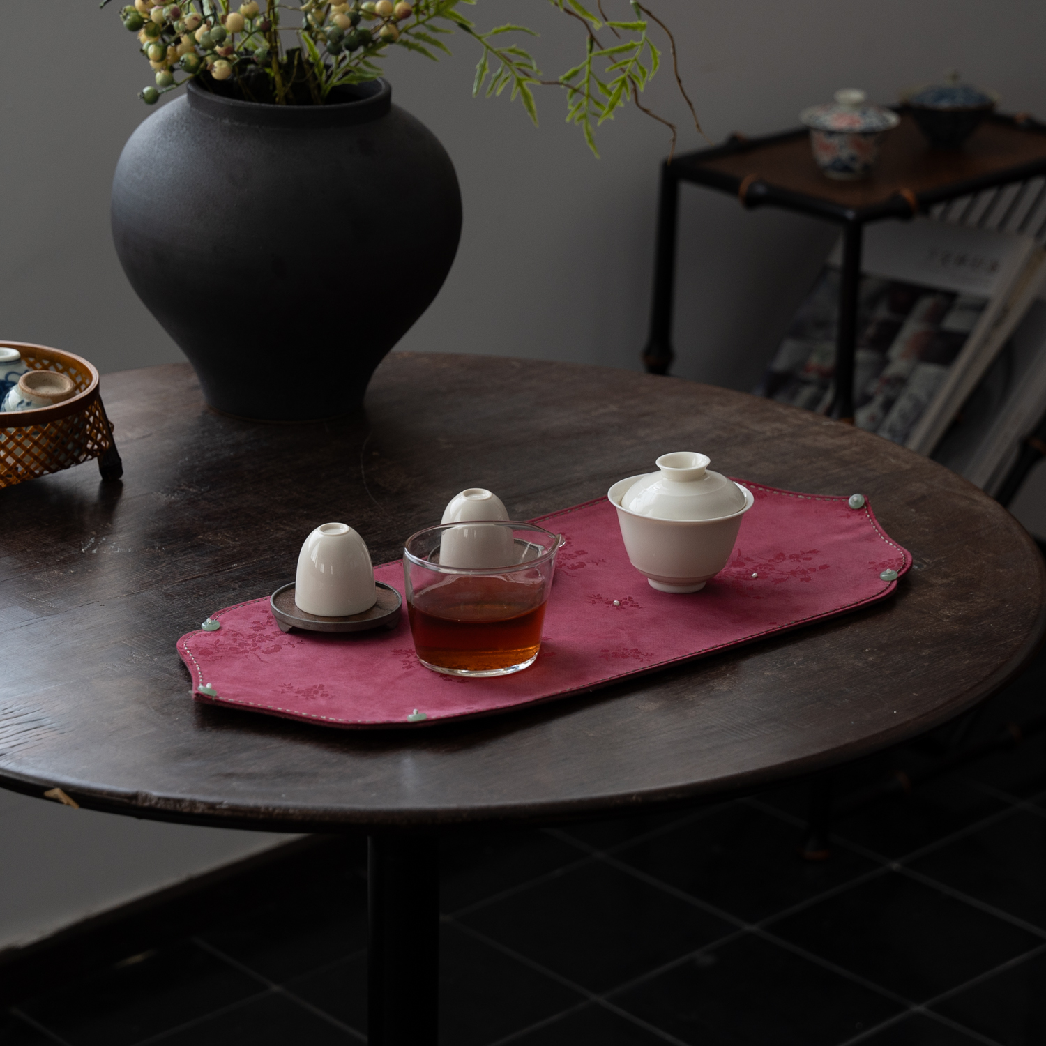  【茶席垫】姹紫嫣红葫芦茶席垫隔热垫主人垫喝茶道具功夫茶道
