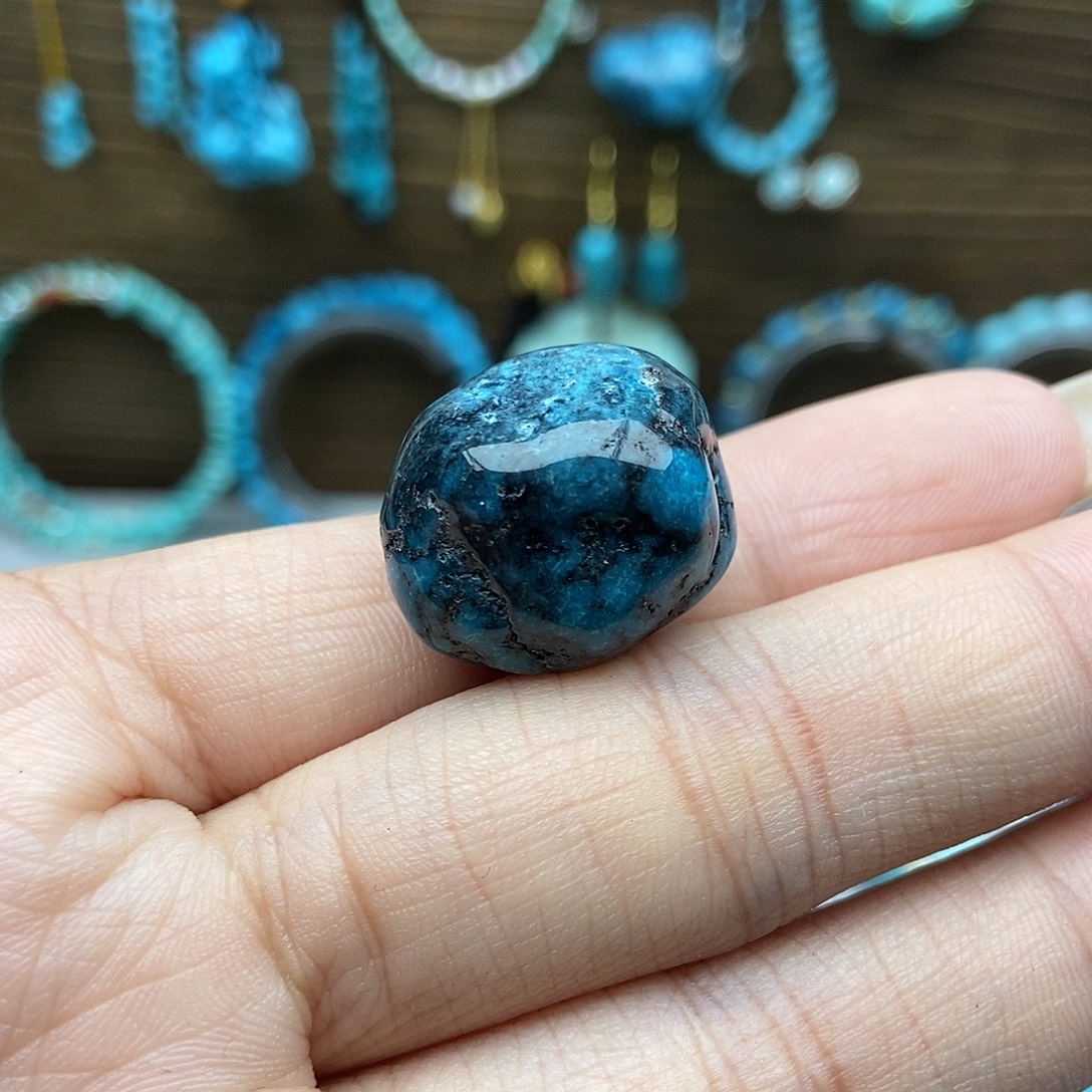 绿松石未镶嵌蓝豆子