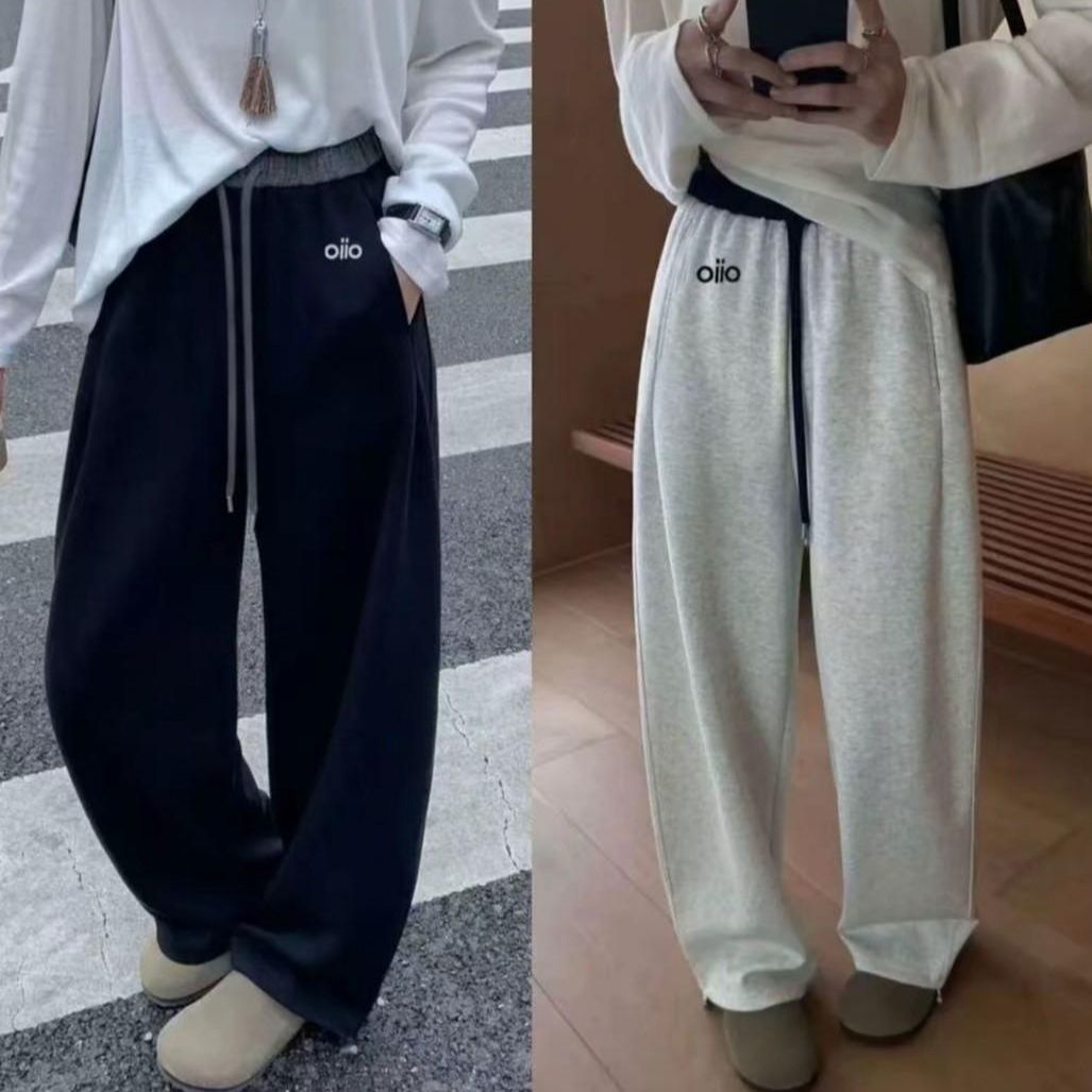 【运费险】2025秋冬款小标织带马卡龙美式腰弯刀阔腿裤子女