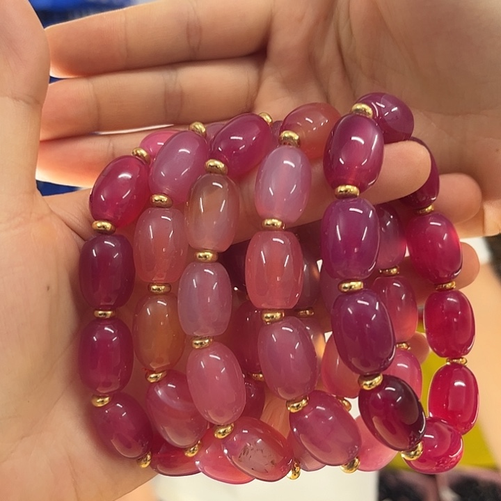 手饰玛瑙未镶嵌T15红景天桶珠发其一