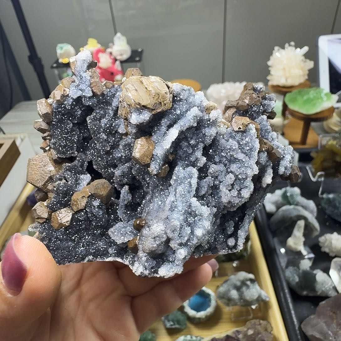 ****泳石材砂糖黑金刚方解