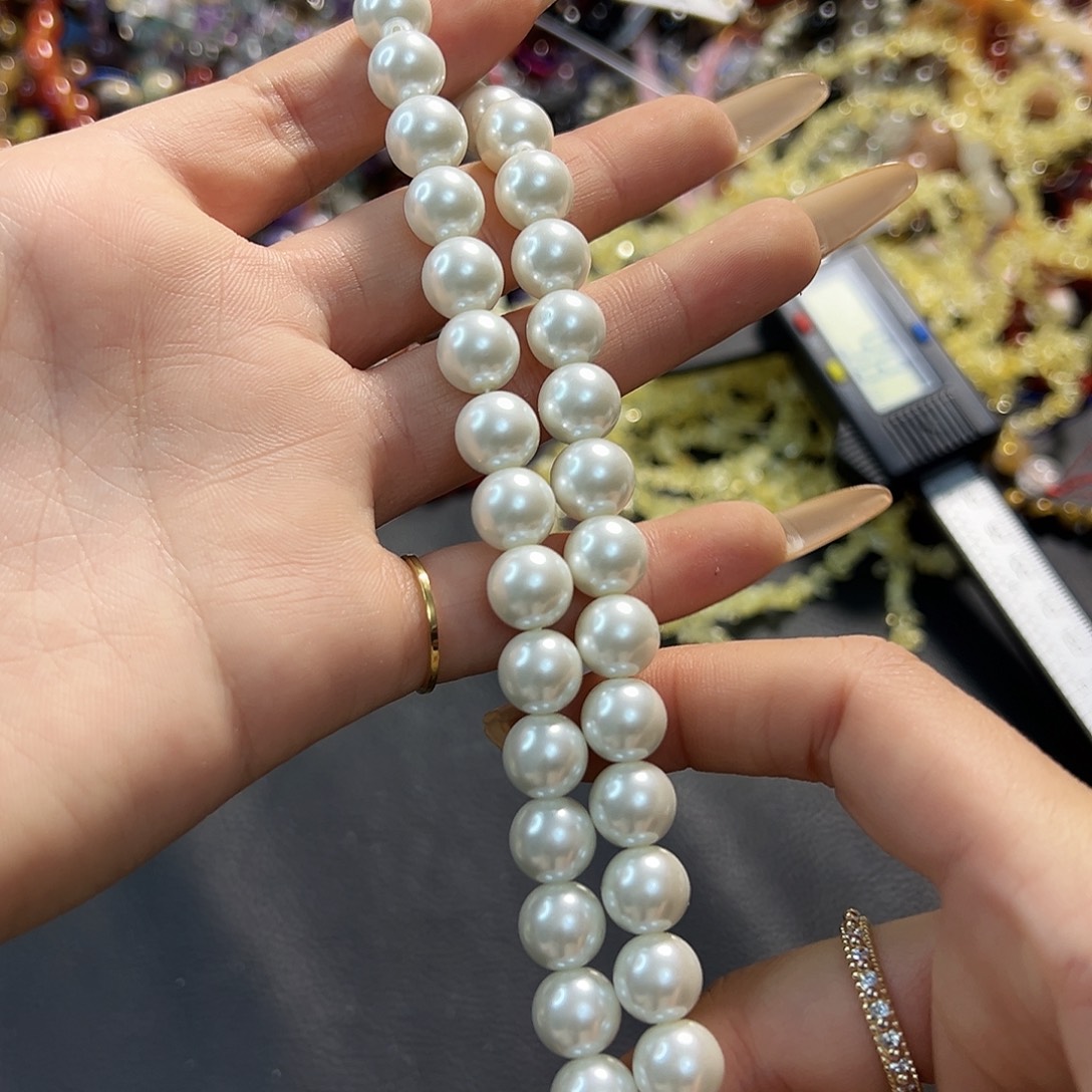 玛瑙/玉髓合金珠宝半成品卡10珍珠。一条