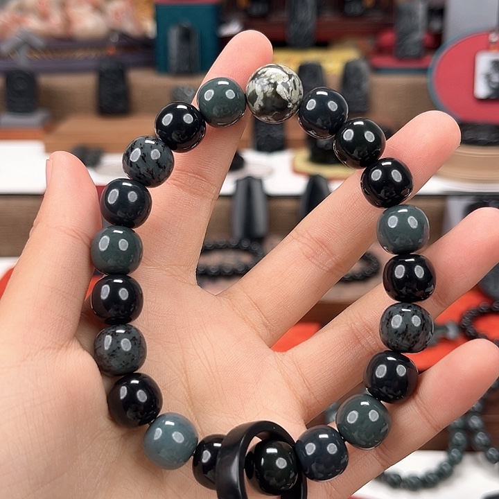 和田玉未镶嵌手串卡12精工老型珠多宝加戒圈