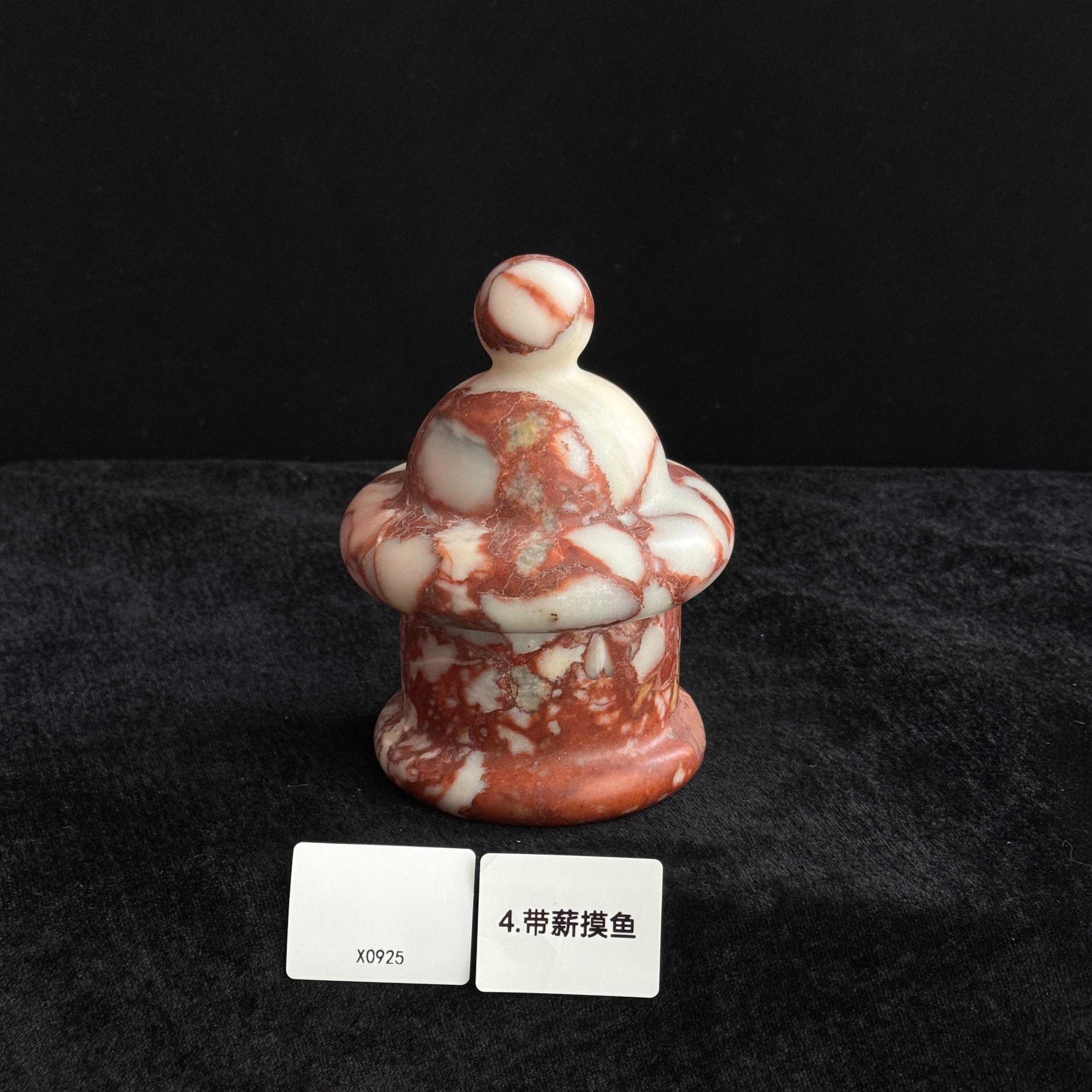 BORSCHELY天然大理石宝格丽红香薰托盘摆件