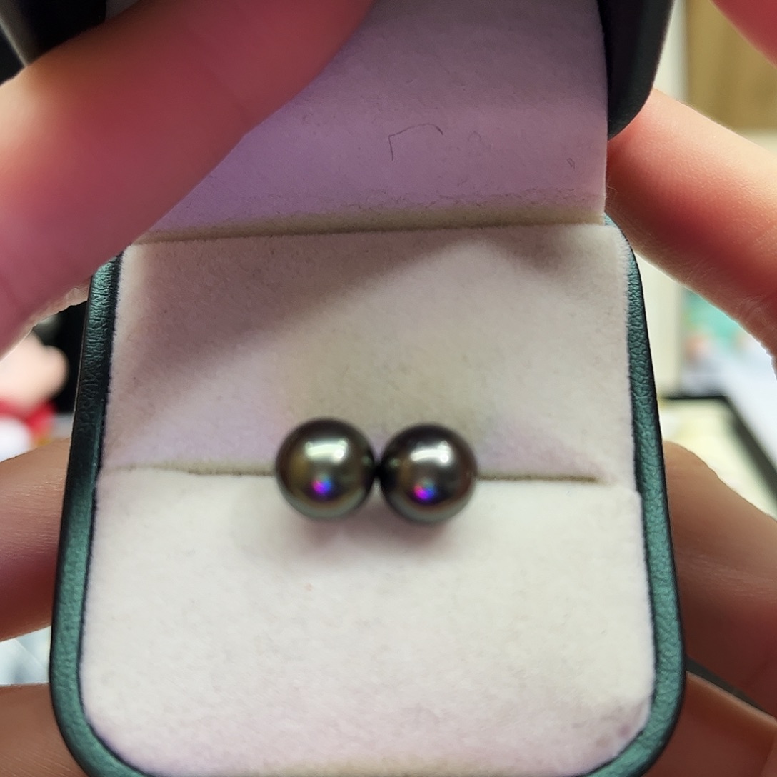 海水珍珠耳饰银S925镶嵌