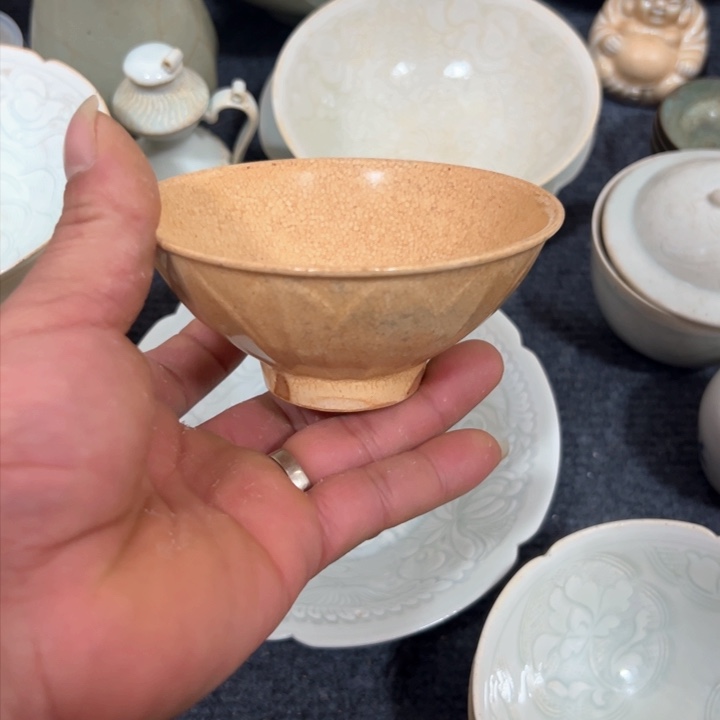 瓶夏*影青釉纹饰斗笠盏