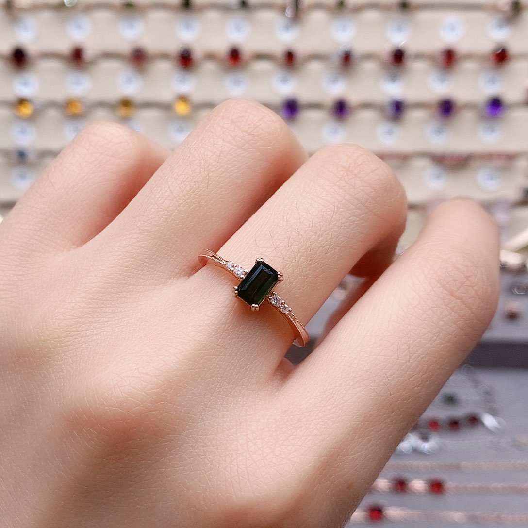 碧玺戒指银S925镶嵌戒指