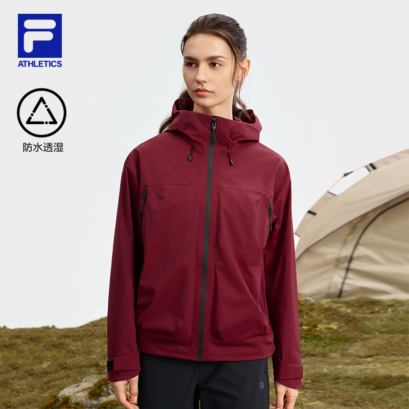 【防水透湿】FILA/斐乐女秋季新款户外运动连帽防风外套A11W537711F