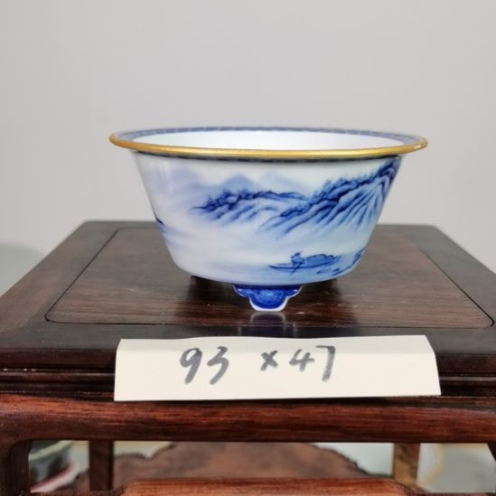 陶手工手绘大德堂釉盆