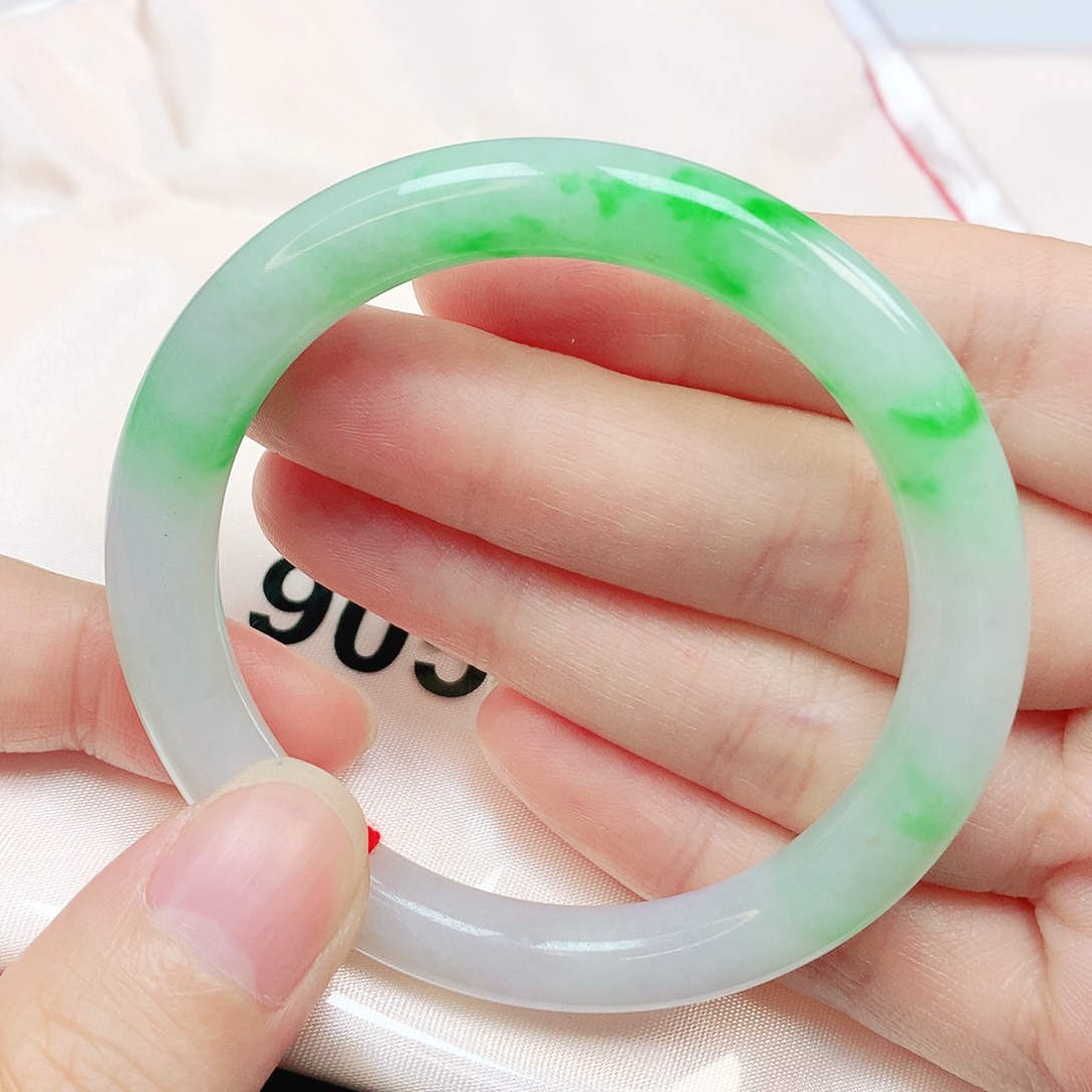 翡翠未镶嵌手镯抖音905