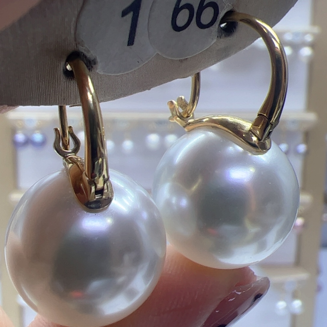 淡水珍珠耳饰18K金镶嵌