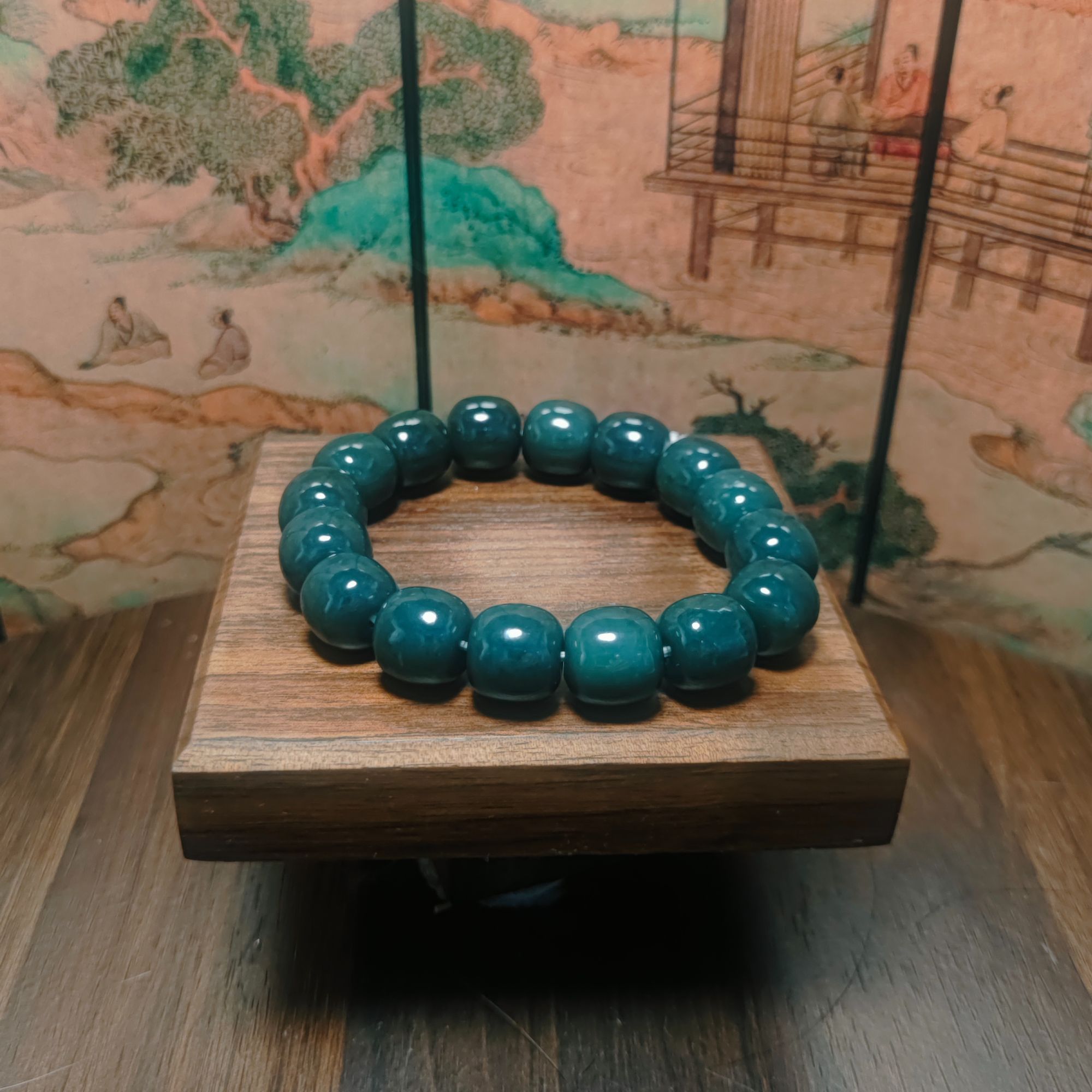 M和田玉桶珠手串（卡14）1178