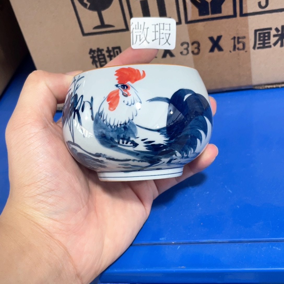釉下手绘茶具微瑕