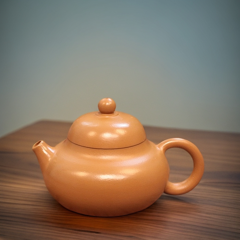 文旦壶 黄金朱泥原矿泡茶壶功夫茶具全手工紫砂壶小容量