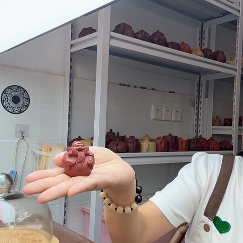 朱泥茶案财神爷茶宠