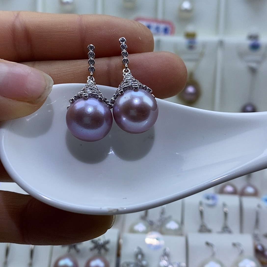 淡水珍珠银S925镶嵌吊坠(赠链)