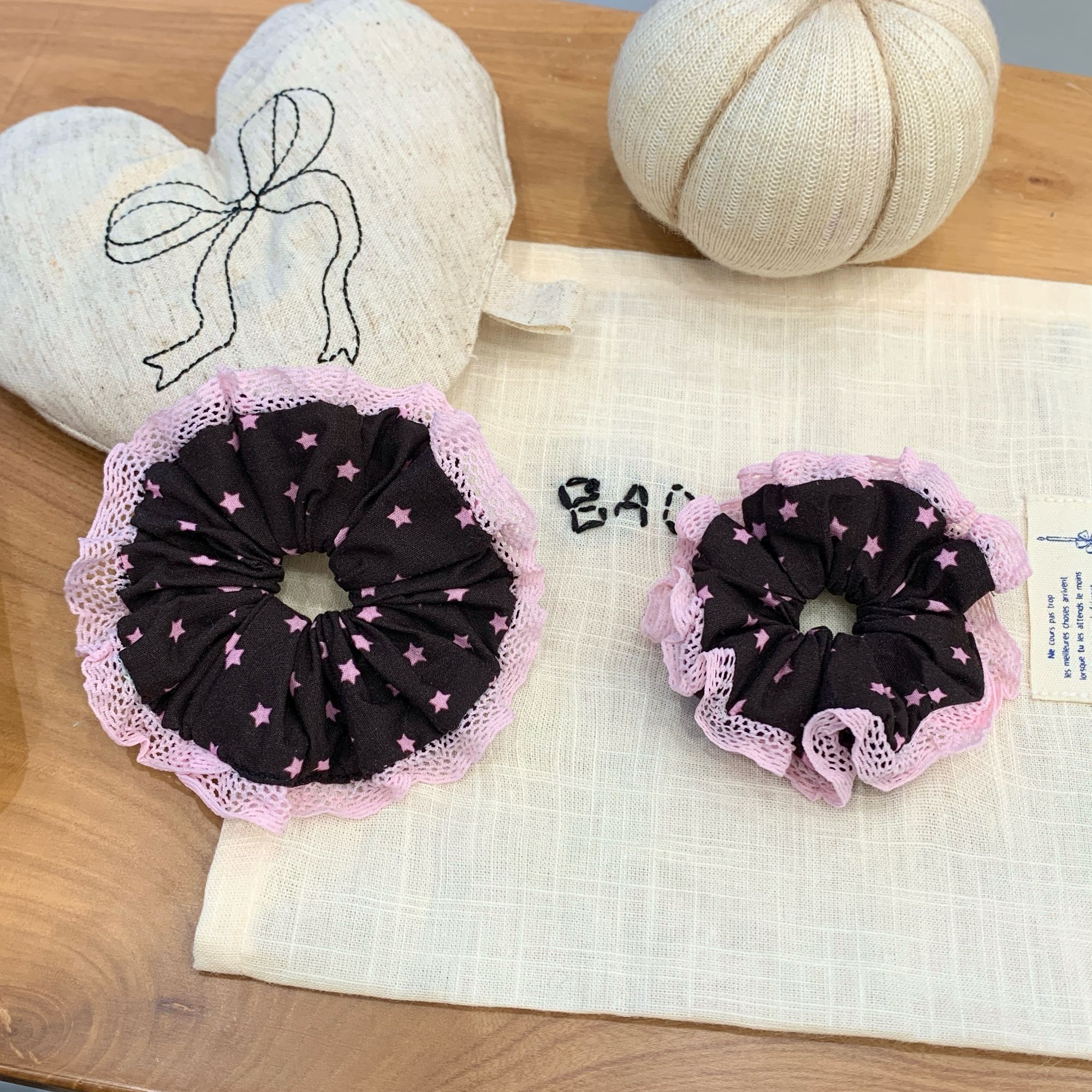 韩版原创拼色手作款mini发圈中号儿童甜美可爱马尾丸子头发圈头花