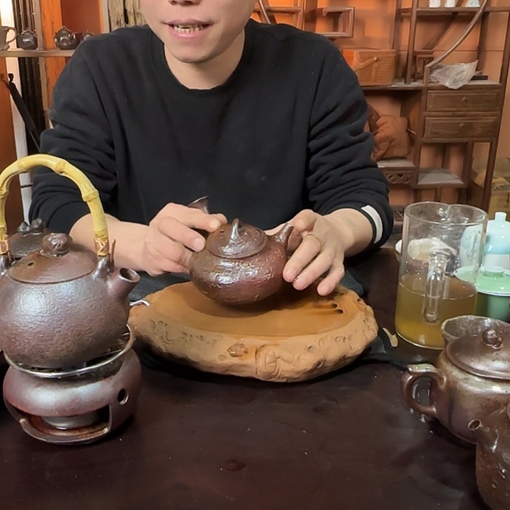 紫砂柴烧测吧壶壶