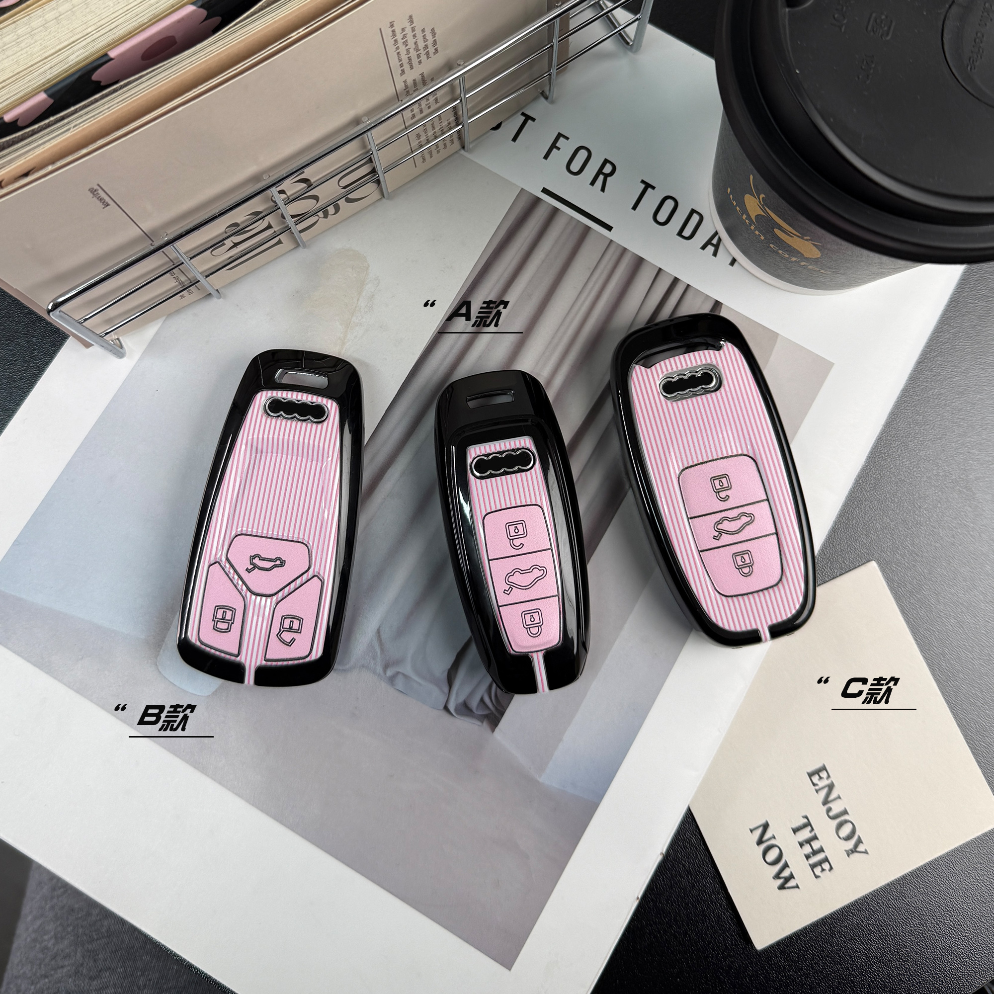 适用新奥迪A4L/A3L/A6L/A7钥匙套Q3/A5/Q5L/Q6/Q2L/Q78钥匙壳扣女