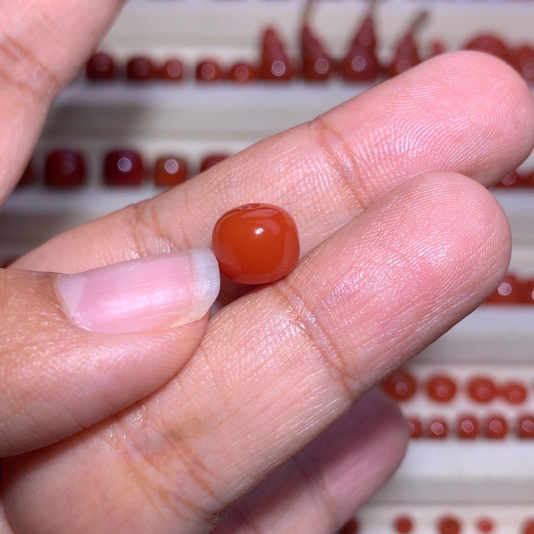 南红玛瑙未镶嵌老型8.9×7.8瓦西玫红  微纹