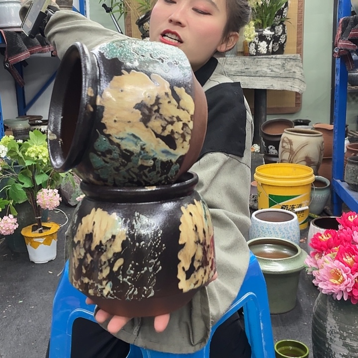 14×15 -粗陶花盆有孔-买买买