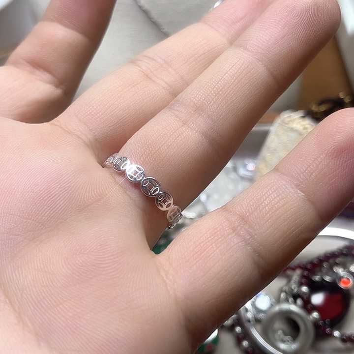 邮***莓坠链均925银锆石钱币戒指20