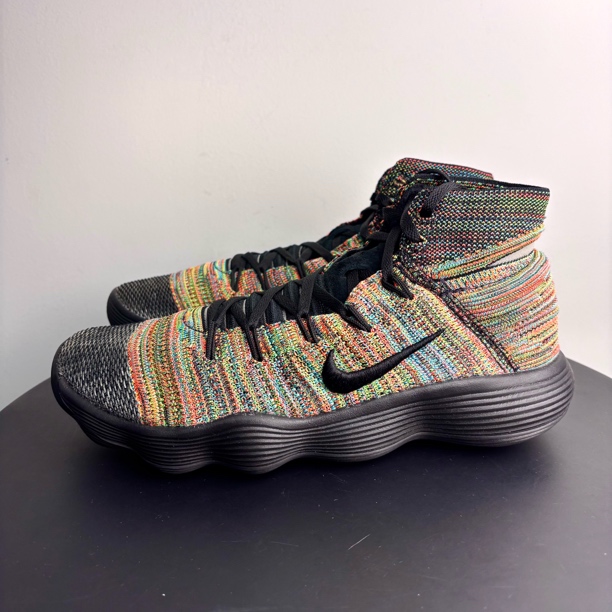 99新 NIKE/耐克 40.5码 hd2017fk 黑彩虹 中古 篮球鞋 95新