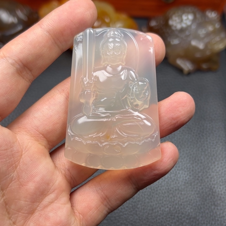 平***乐未镶嵌手把玛瑙/玉髓