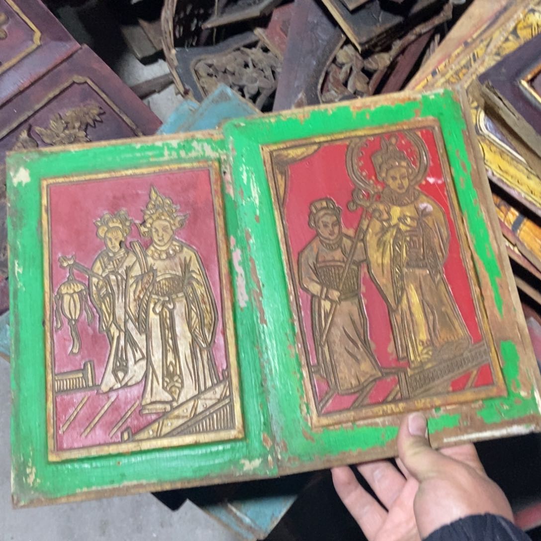 木谌*朴阴刻天官赐福一对