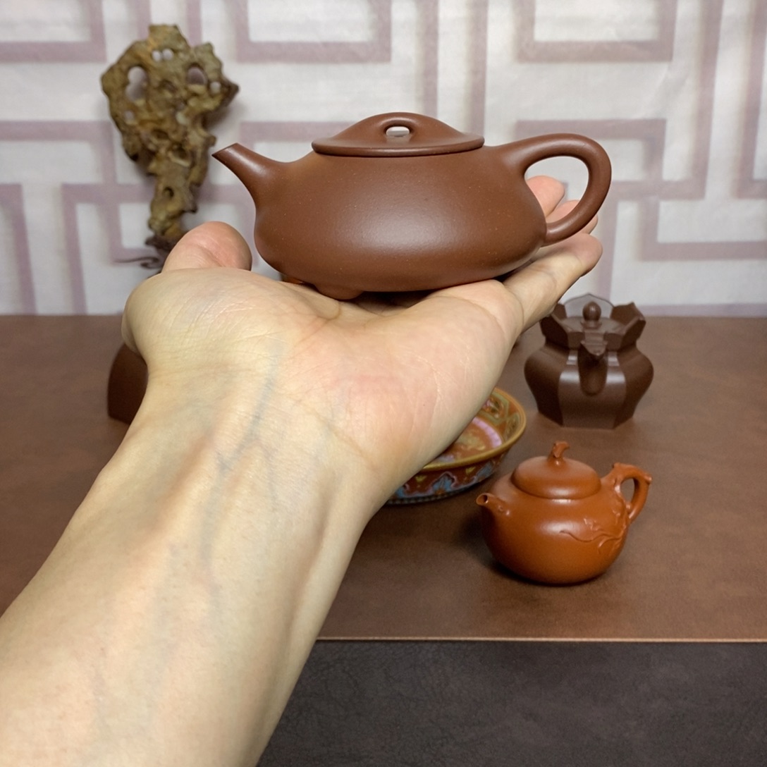 茶壶紫砂紫砂茶具紫泥光明石瓢