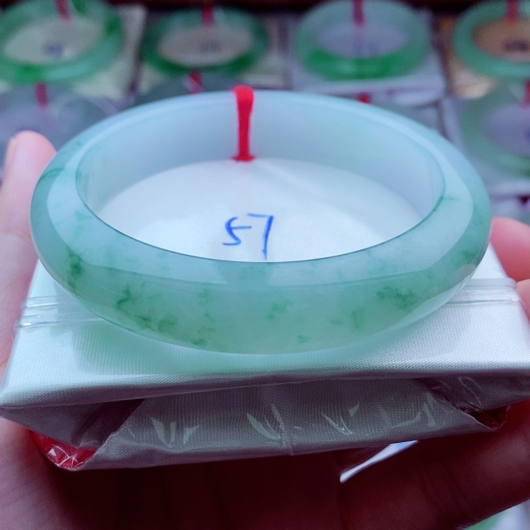 未镶嵌手镯翡翠半山水 飘花 灵动飘逸 5号